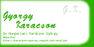 gyorgy karacson business card